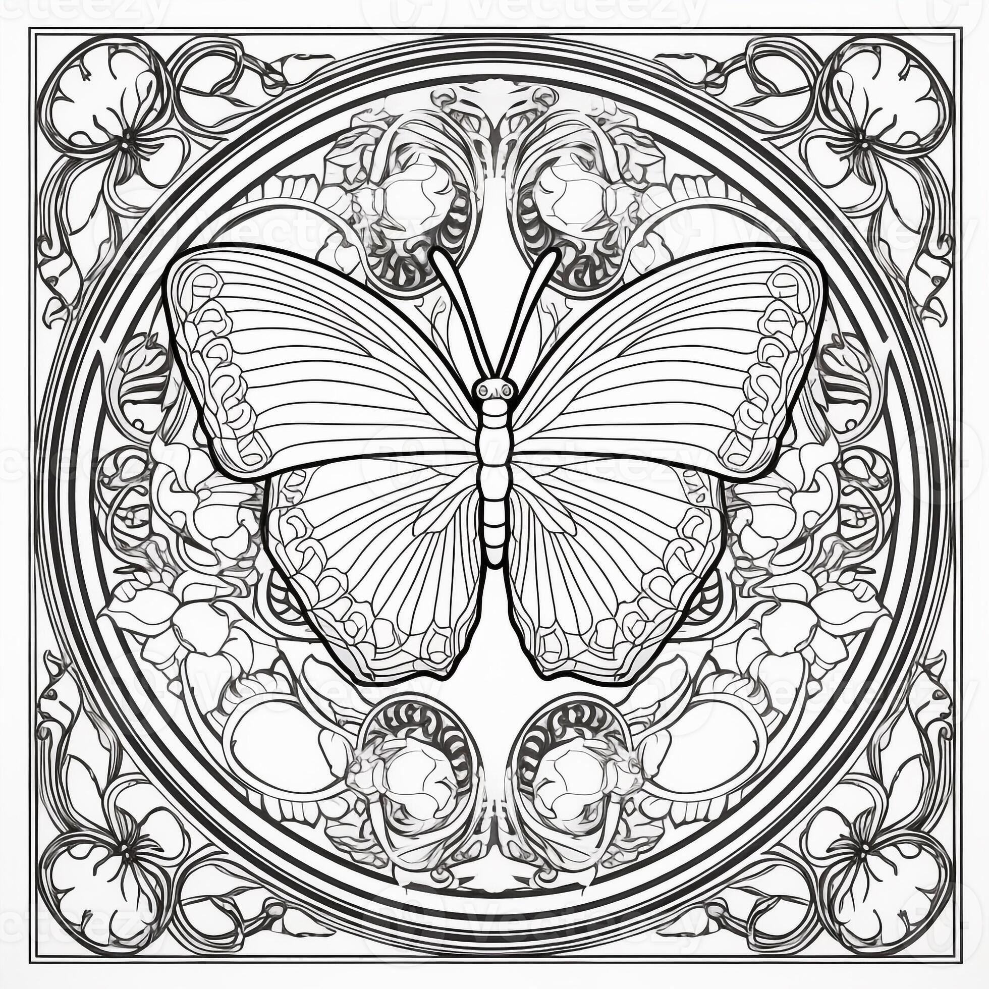Art Nouveau Coloring Page 26596911 Stock Photo at Vecteezy