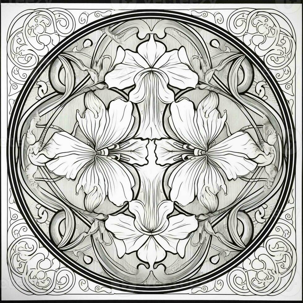 Art Nouveau Coloring Page photo