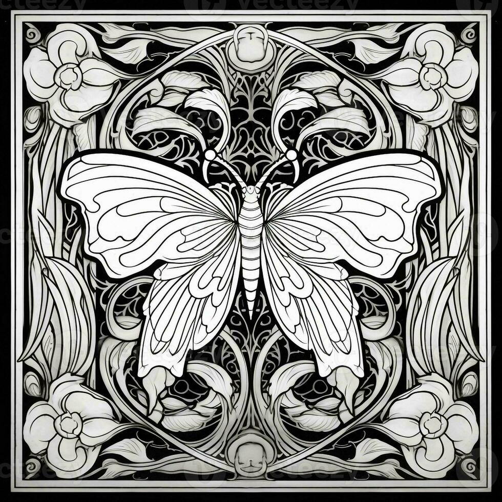 Art Nouveau Coloring Page photo