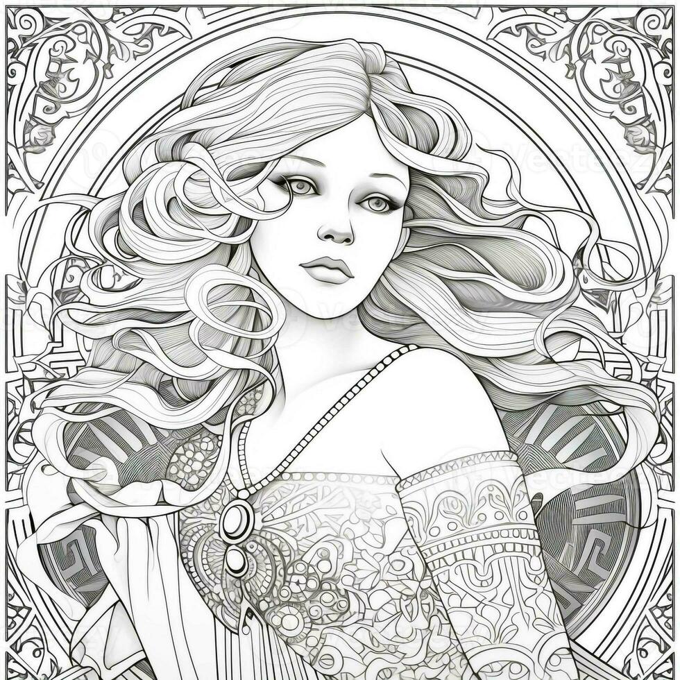 Art Nouveau Coloring Page photo