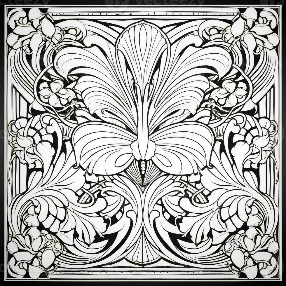 Art Nouveau Coloring Page photo