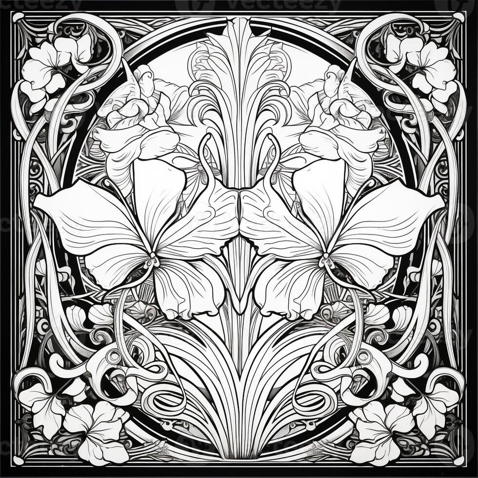 Art Nouveau Coloring Page photo