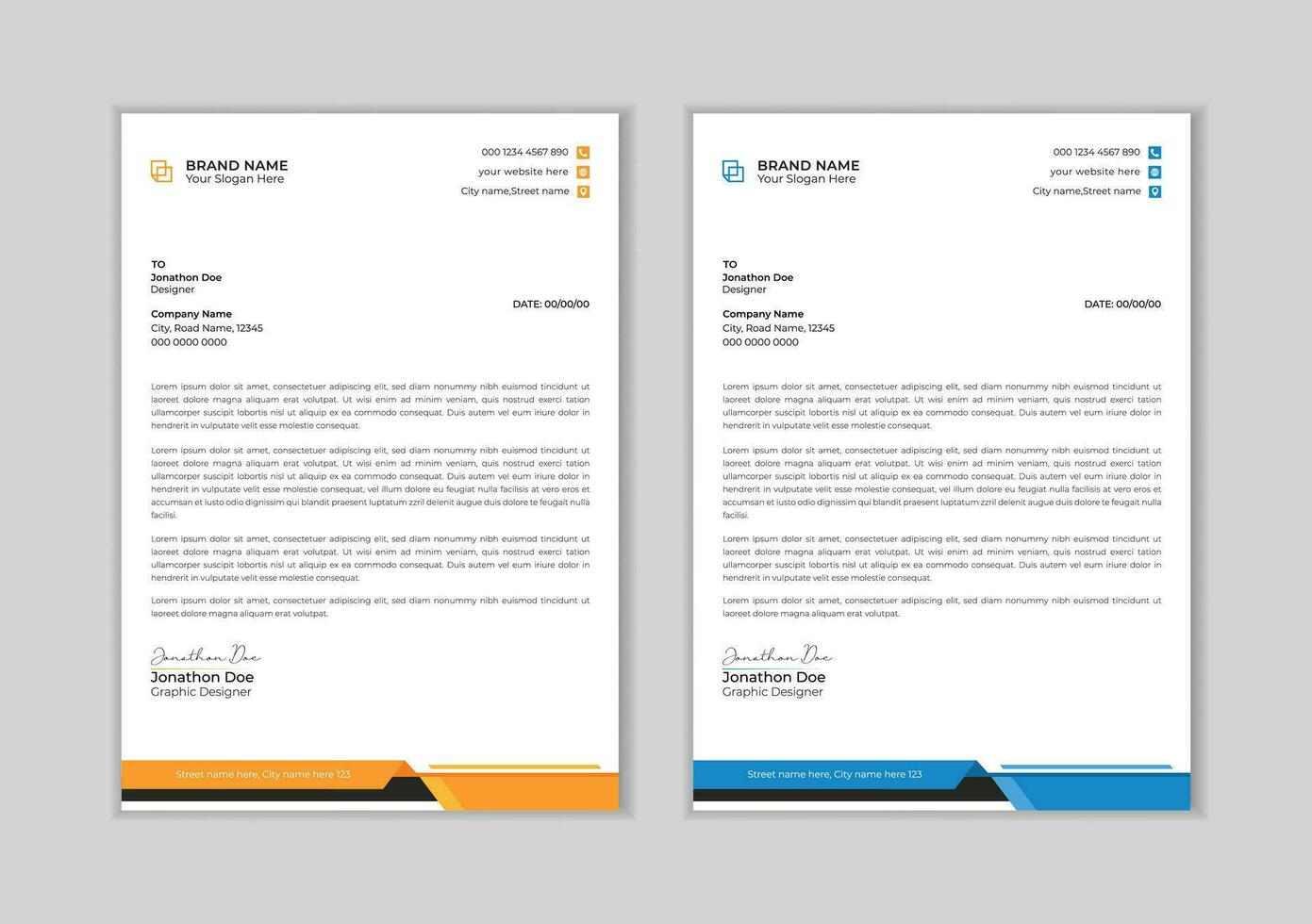 Corporate modern business letterhead design template. Letterhead template in flat style. Professional and modern corporate letterhead vector template Free Vector.