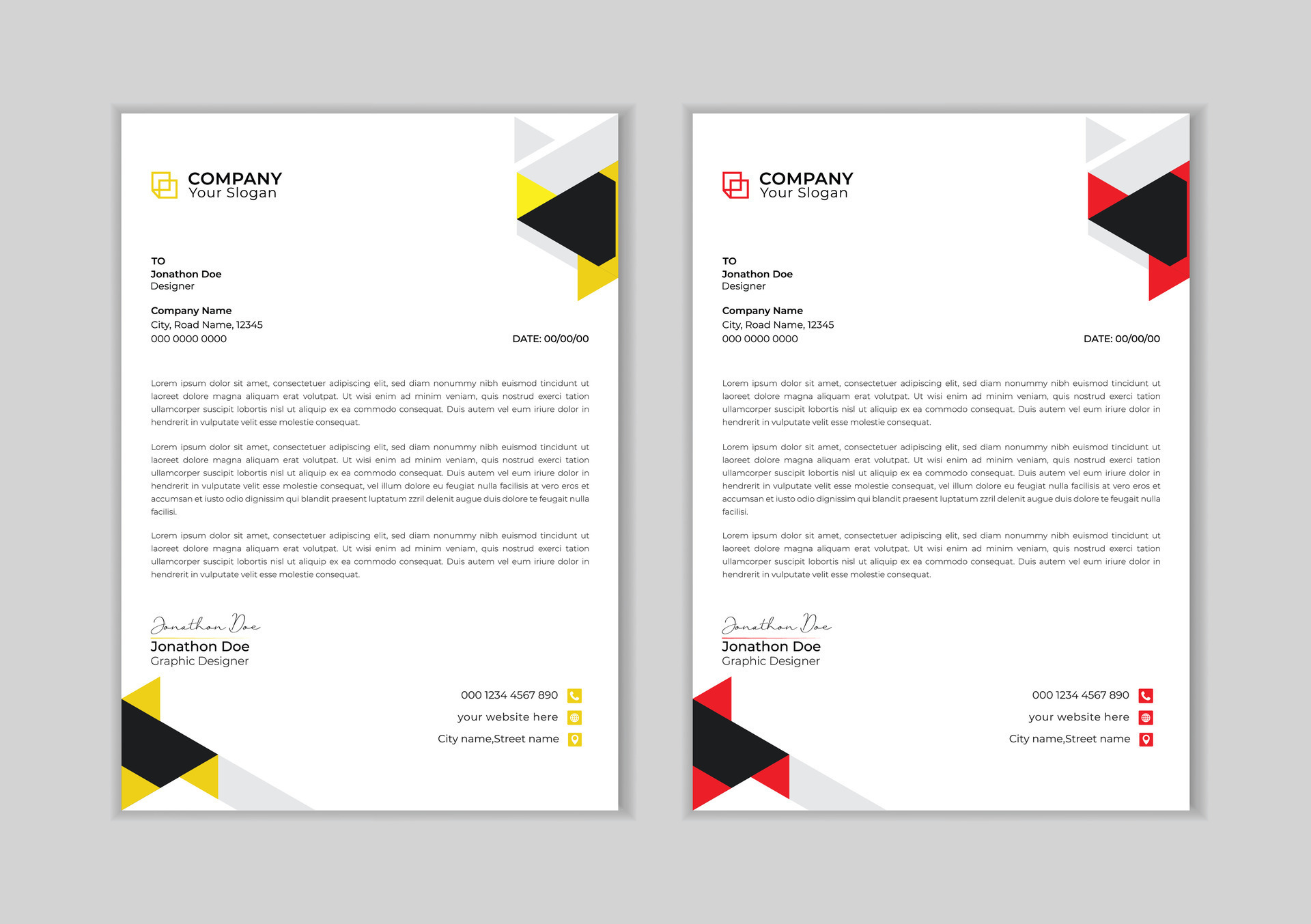 Creative and Professional letter head design template. modern corporate letterhead template