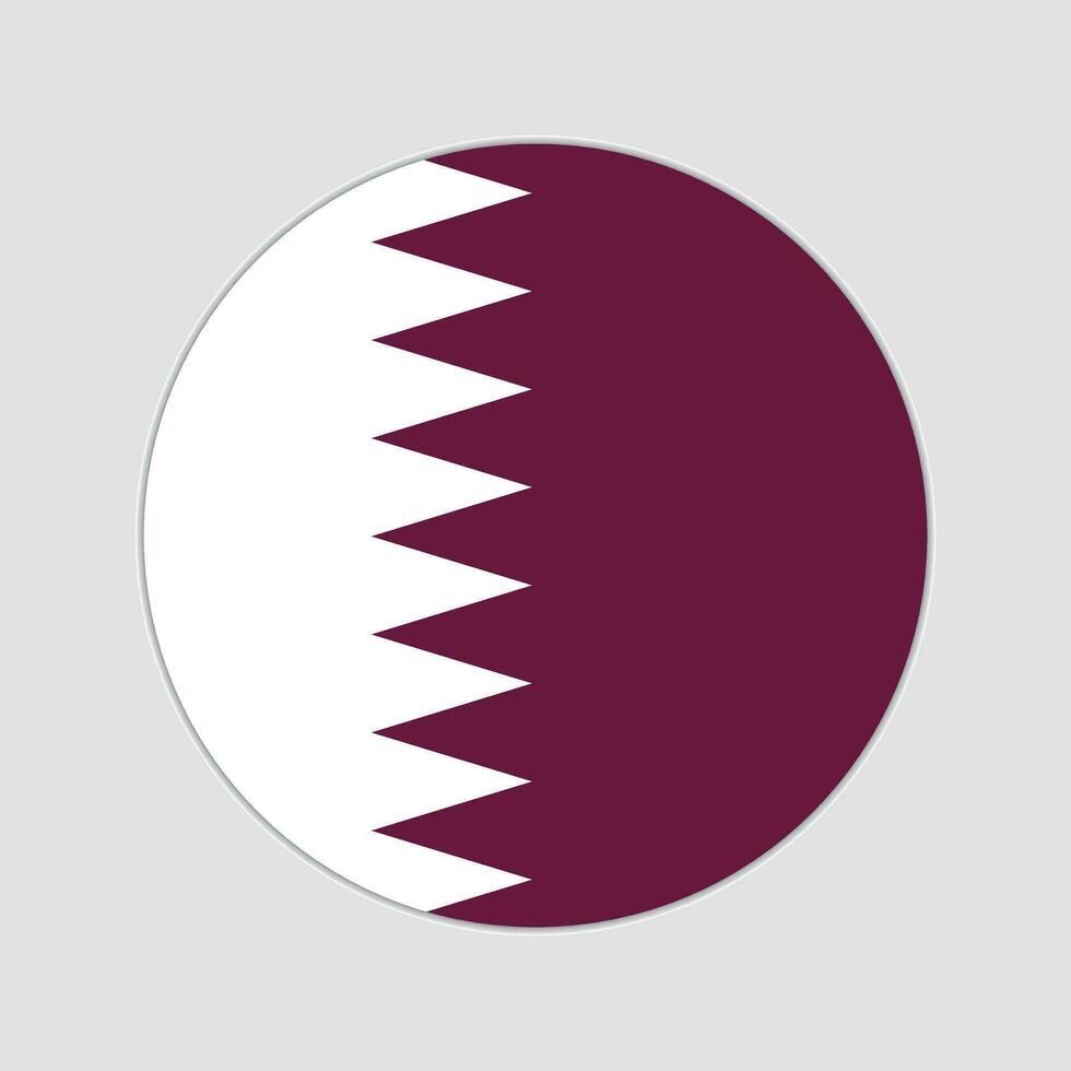 Qatar flag in circle. Flag of Qatar as round circle. Free Vector. vector