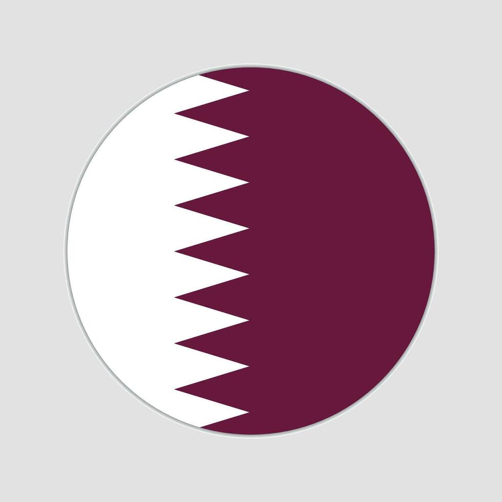 Qatar flag in circle. Flag of Qatar as round circle. Free Vector. vector