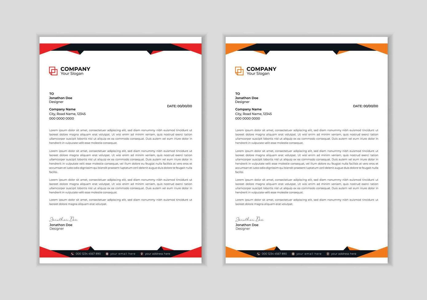 Modern corporate letterhead template design. Creative and Professional business style letterhead design  template. Letterhead template in flat style Free Vector. vector