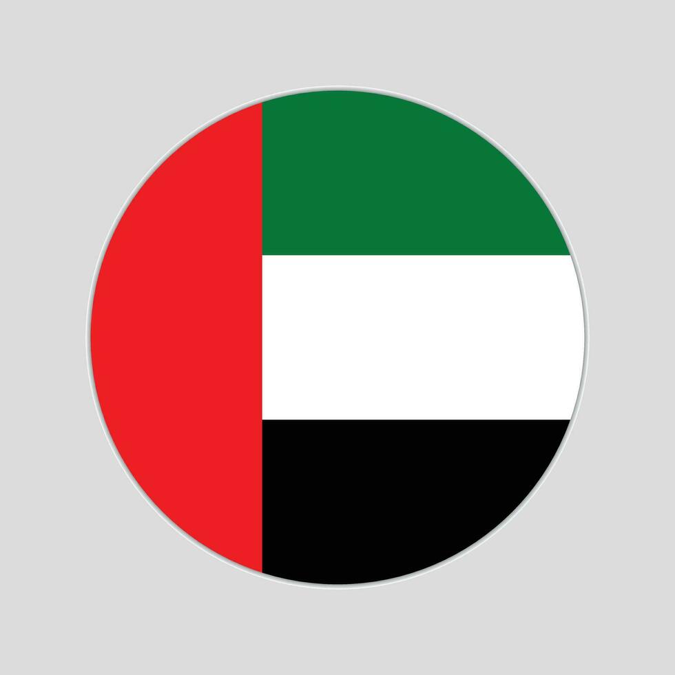 U.A.E flag vector icon design, United Arab emirates circle flag. Round of United Arab Emirates flag. Free Vector