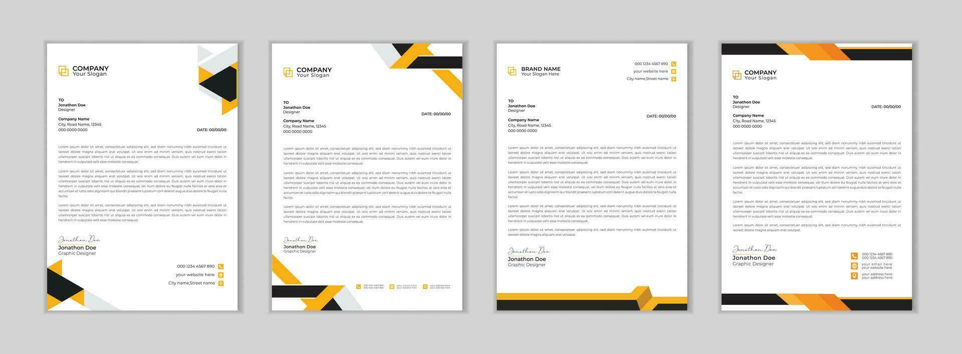 Creative and Professional letter head design template. Modern corporate