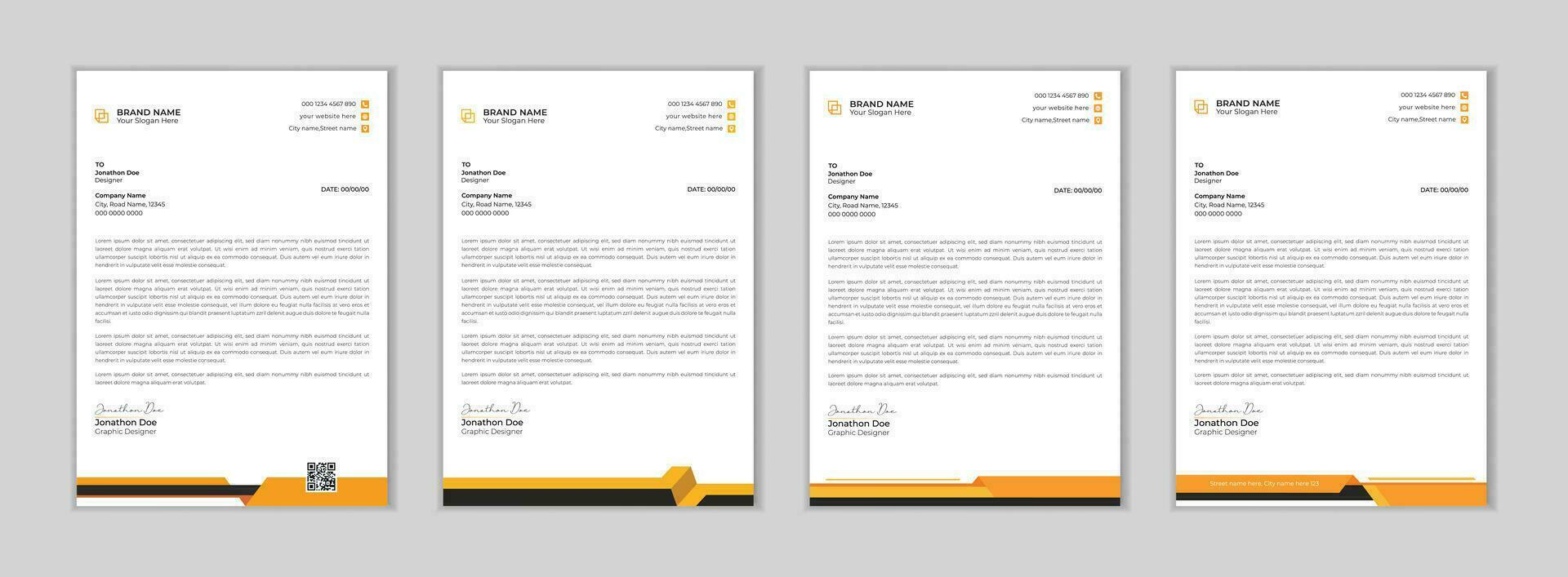 Creative and Professional letter head design template. Modern corporate letterhead template design. Corporate letterhead bundle. letter head bundle. Pro Vector. vector