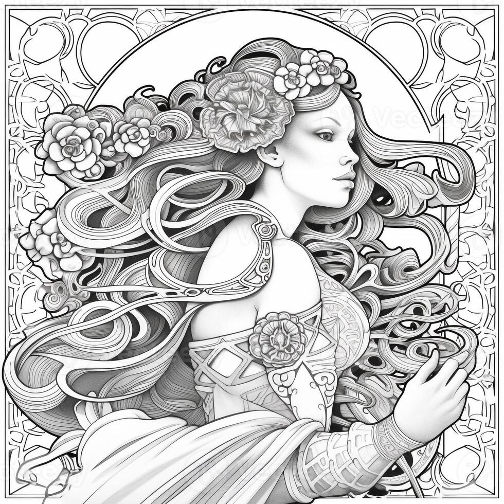 Art Nouveau Coloring Pages Coloring Pages