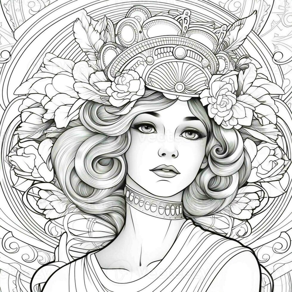 Art Nouveau Coloring Page photo