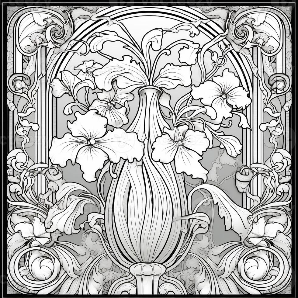 Art Nouveau Coloring Page photo