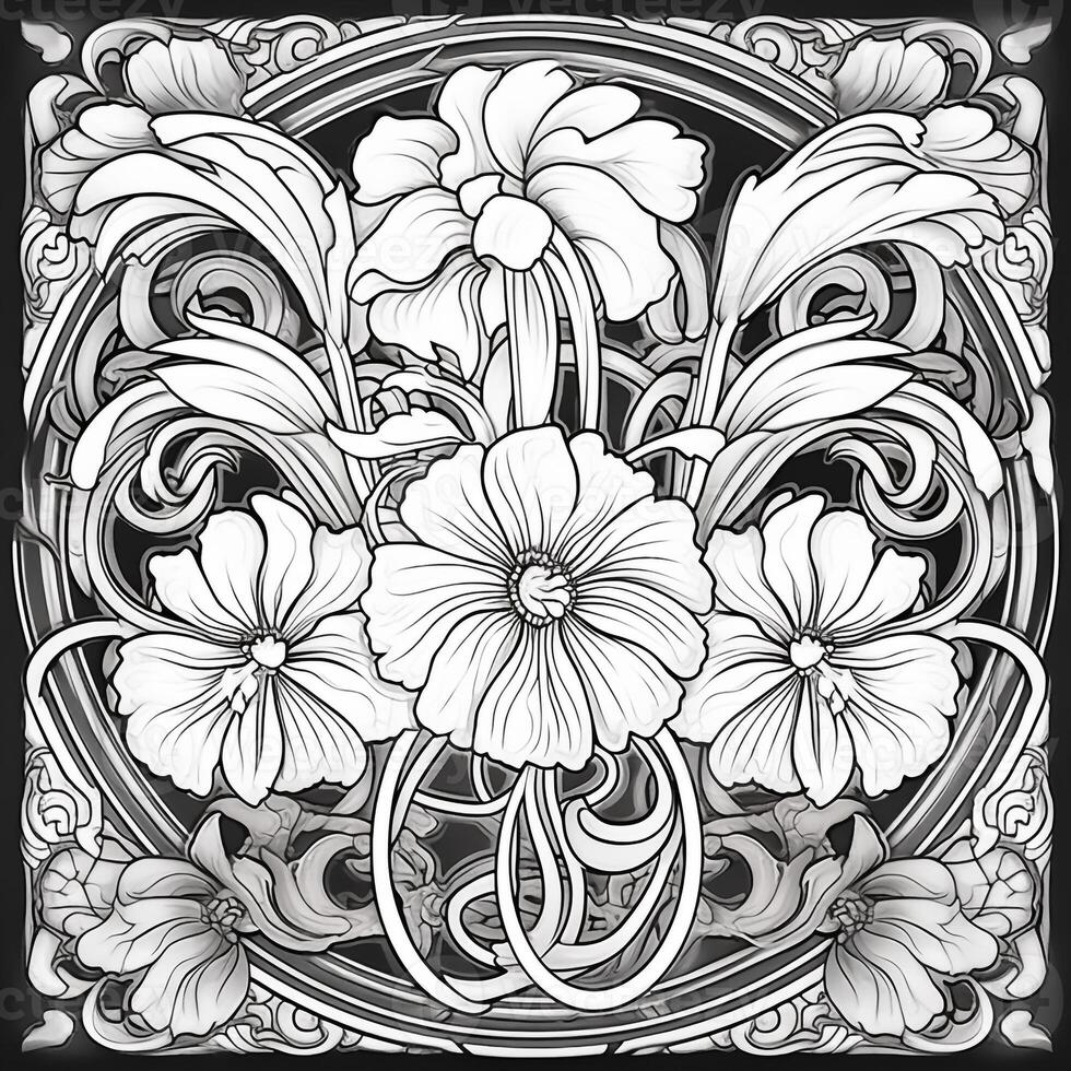 Art Nouveau Coloring Page photo