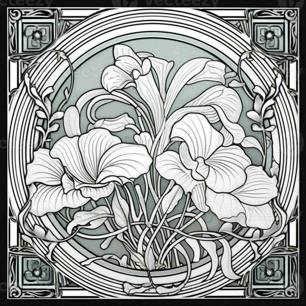 Art Nouveau Coloring Page photo