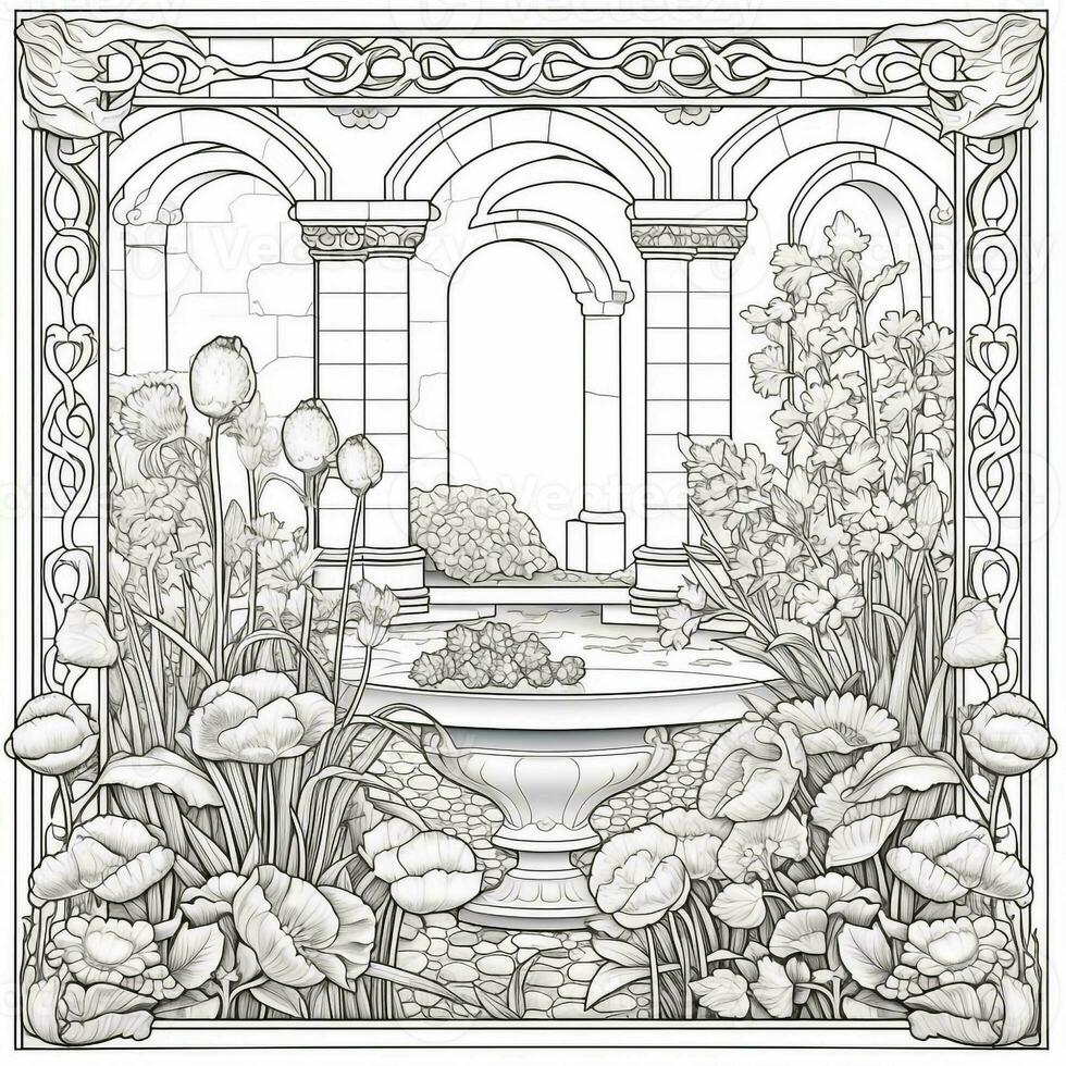 Art Nouveau Coloring Page photo