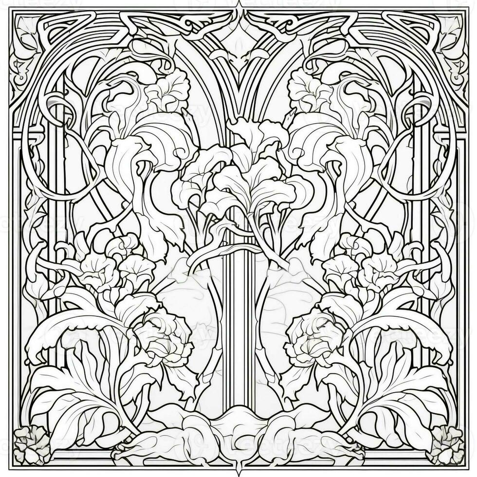 Art Nouveau Coloring Page photo