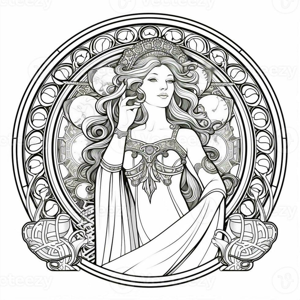 Art Nouveau Coloring Page photo