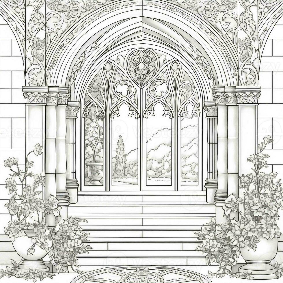 Art Nouveau Coloring Page photo