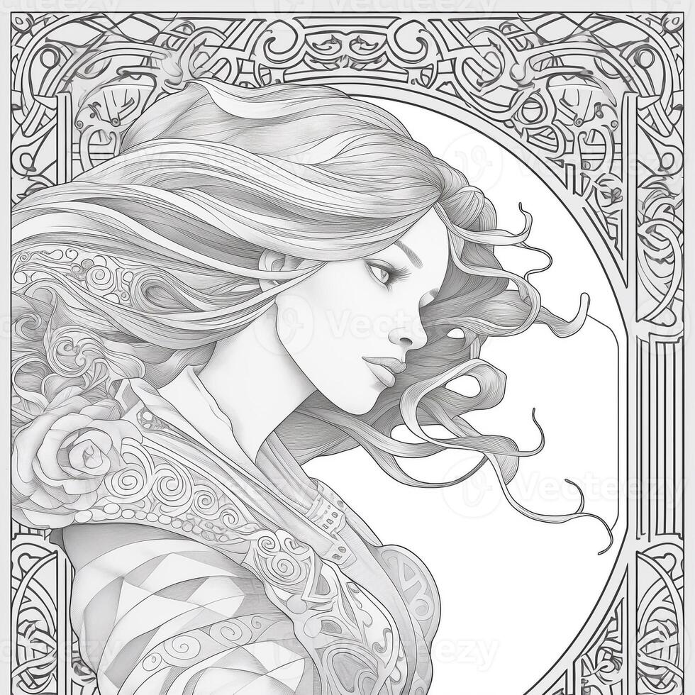 Art Nouveau Coloring Page photo