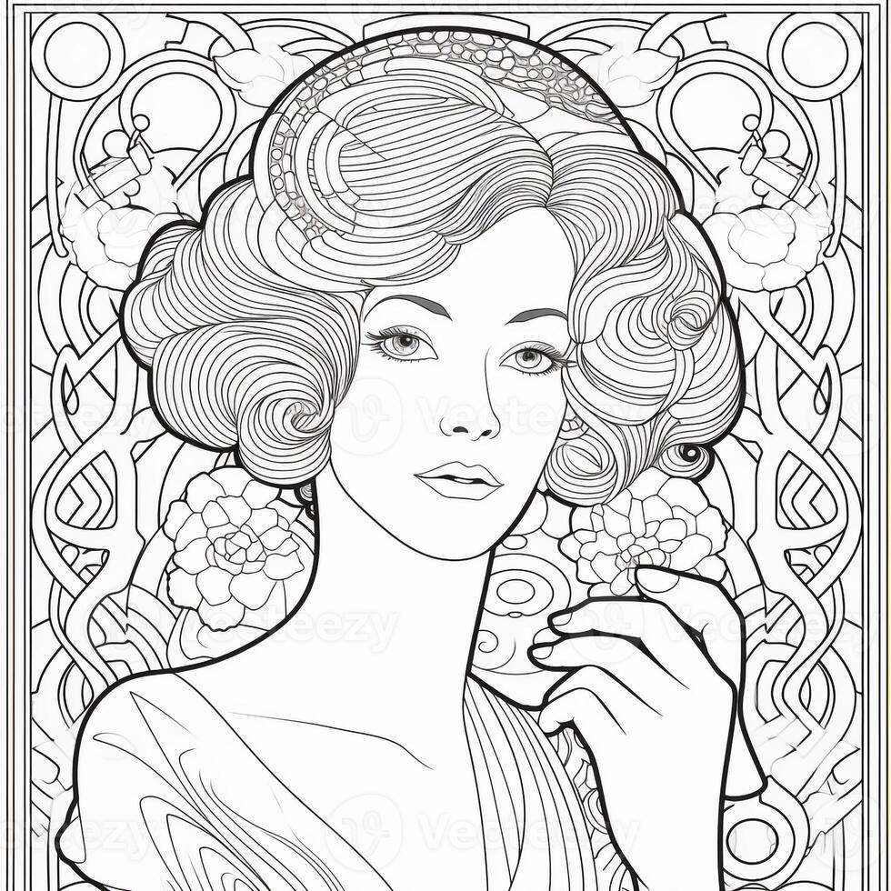 Art Nouveau Coloring Page photo