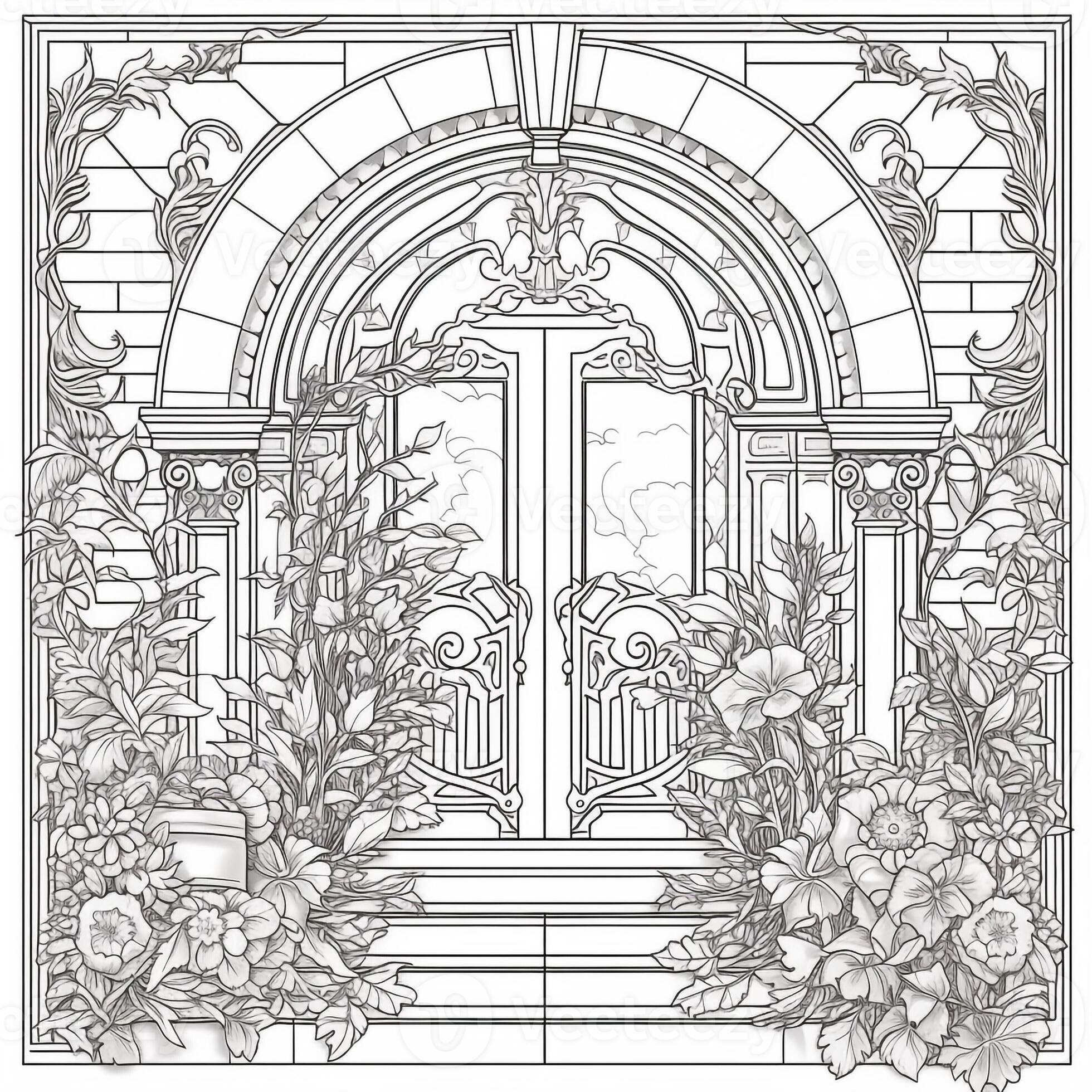 Art Nouveau Coloring Page 26597652 Stock Photo at Vecteezy