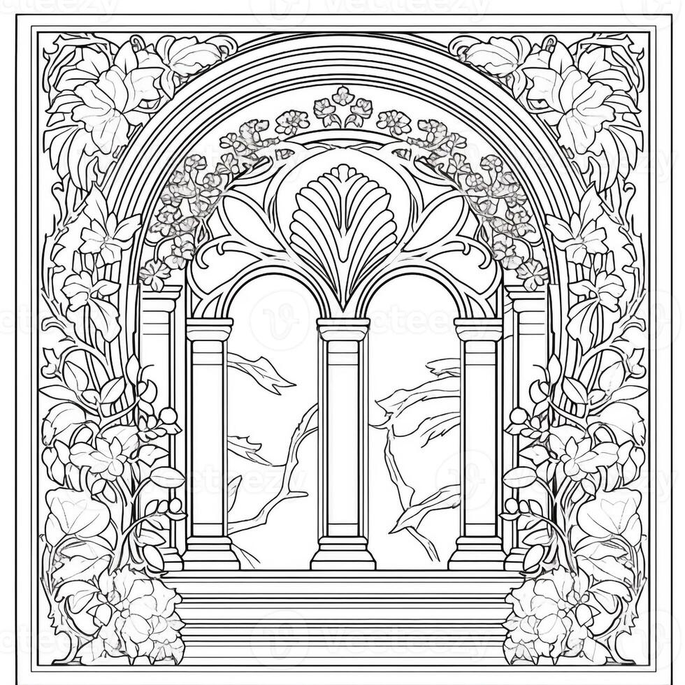 Art Nouveau Coloring Page 26597668 Stock Photo at Vecteezy