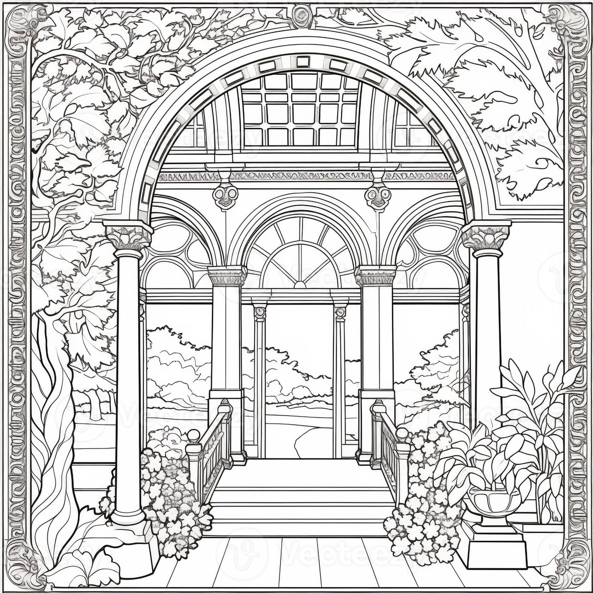 Art Nouveau Coloring Page 26597670 Stock Photo at Vecteezy