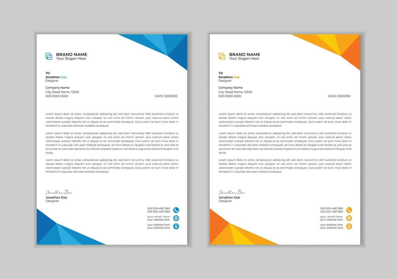 Creative and Professional letter head design template. modern corporate letterhead template design. business letterhead design. Letterhead template in flat style Free Vector. vector