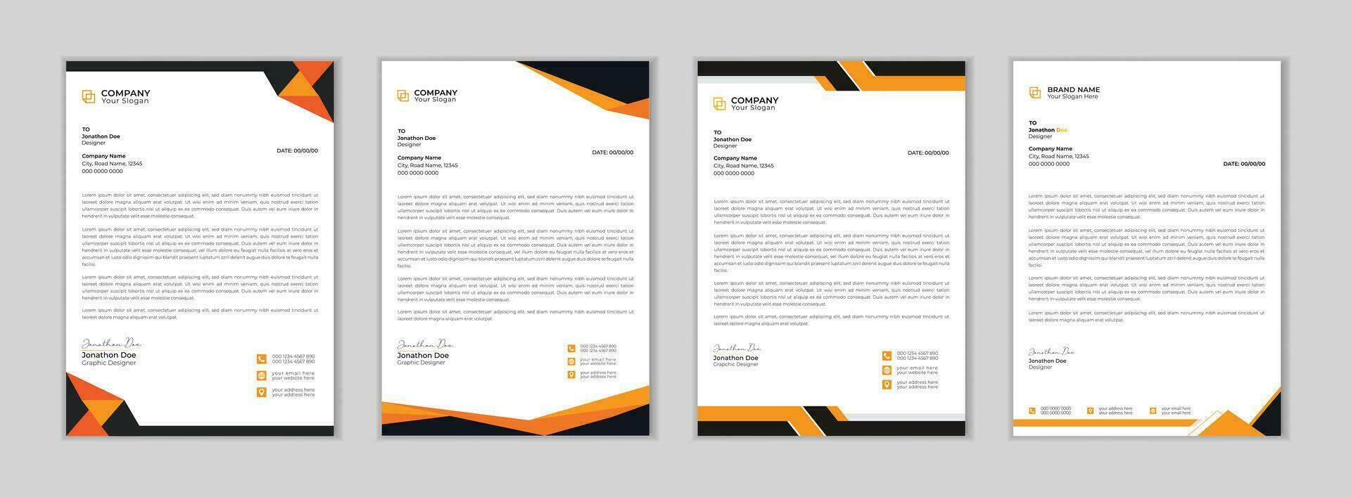 Creative and Professional letter head design template. Modern corporate letterhead template design. Corporate letterhead bundle. letter head bundle. Pro Vector. vector