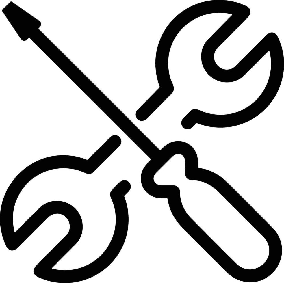 Screwdriver repair icon symbol vector image. Illustration of the fix toolkit design image. EPS 10