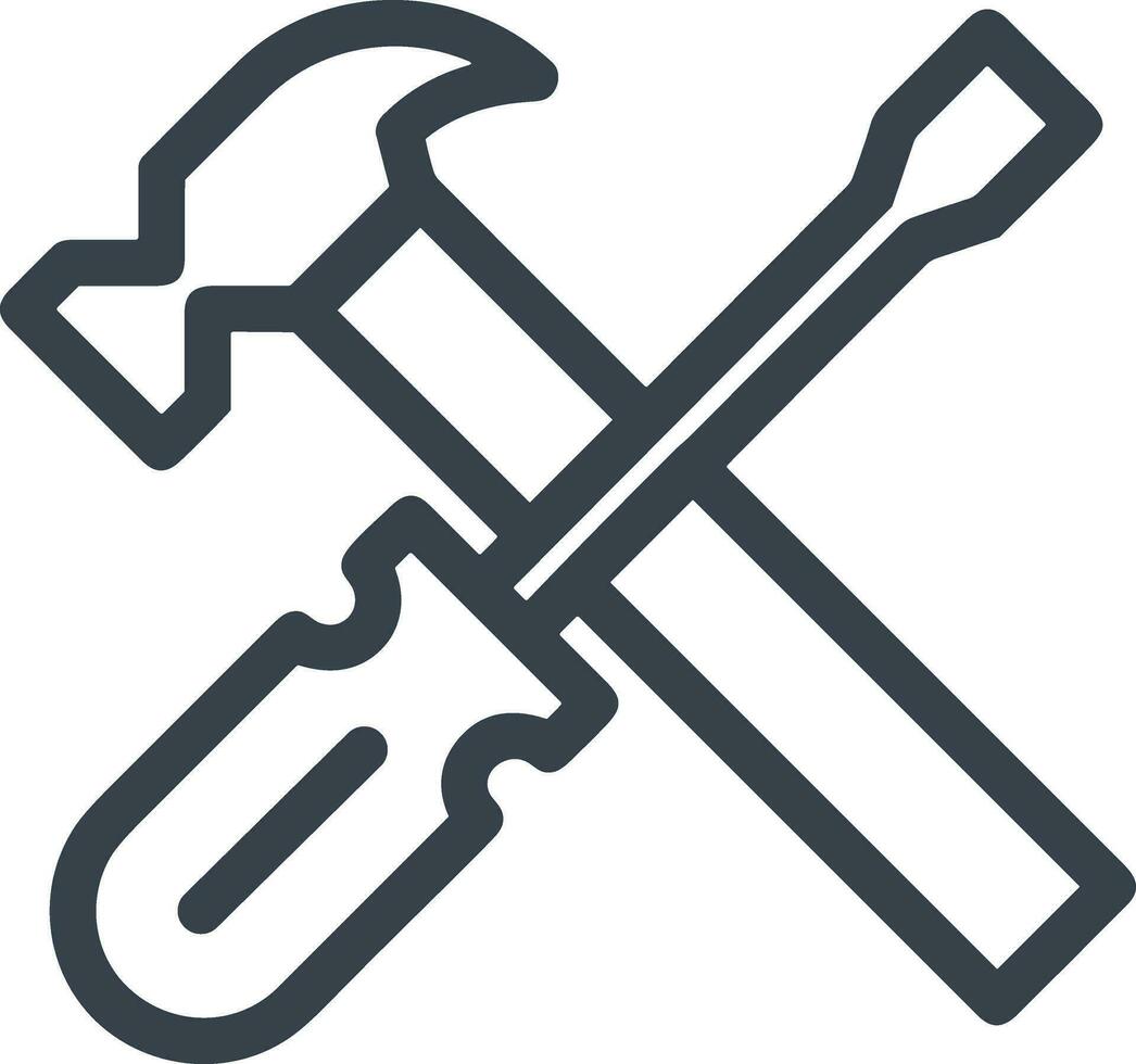 Screwdriver repair icon symbol vector image. Illustration of the fix toolkit design image. EPS 10