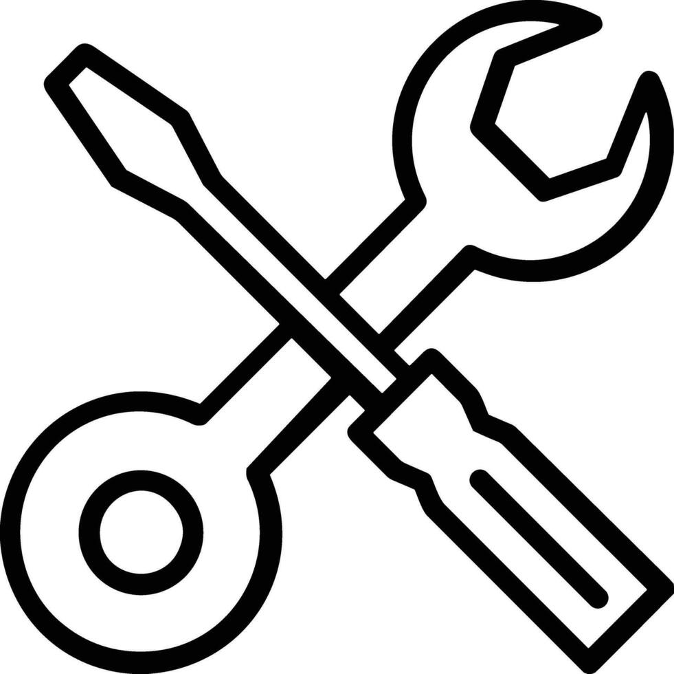 Screwdriver repair icon symbol vector image. Illustration of the fix toolkit design image. EPS 10