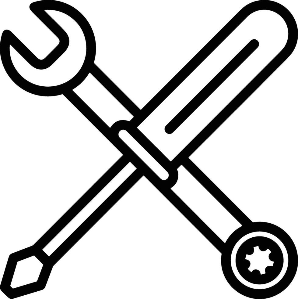 Screwdriver repair icon symbol vector image. Illustration of the fix toolkit design image. EPS 10