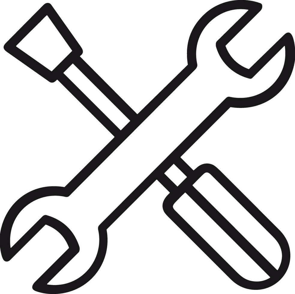 Screwdriver repair icon symbol vector image. Illustration of the fix toolkit design image. EPS 10