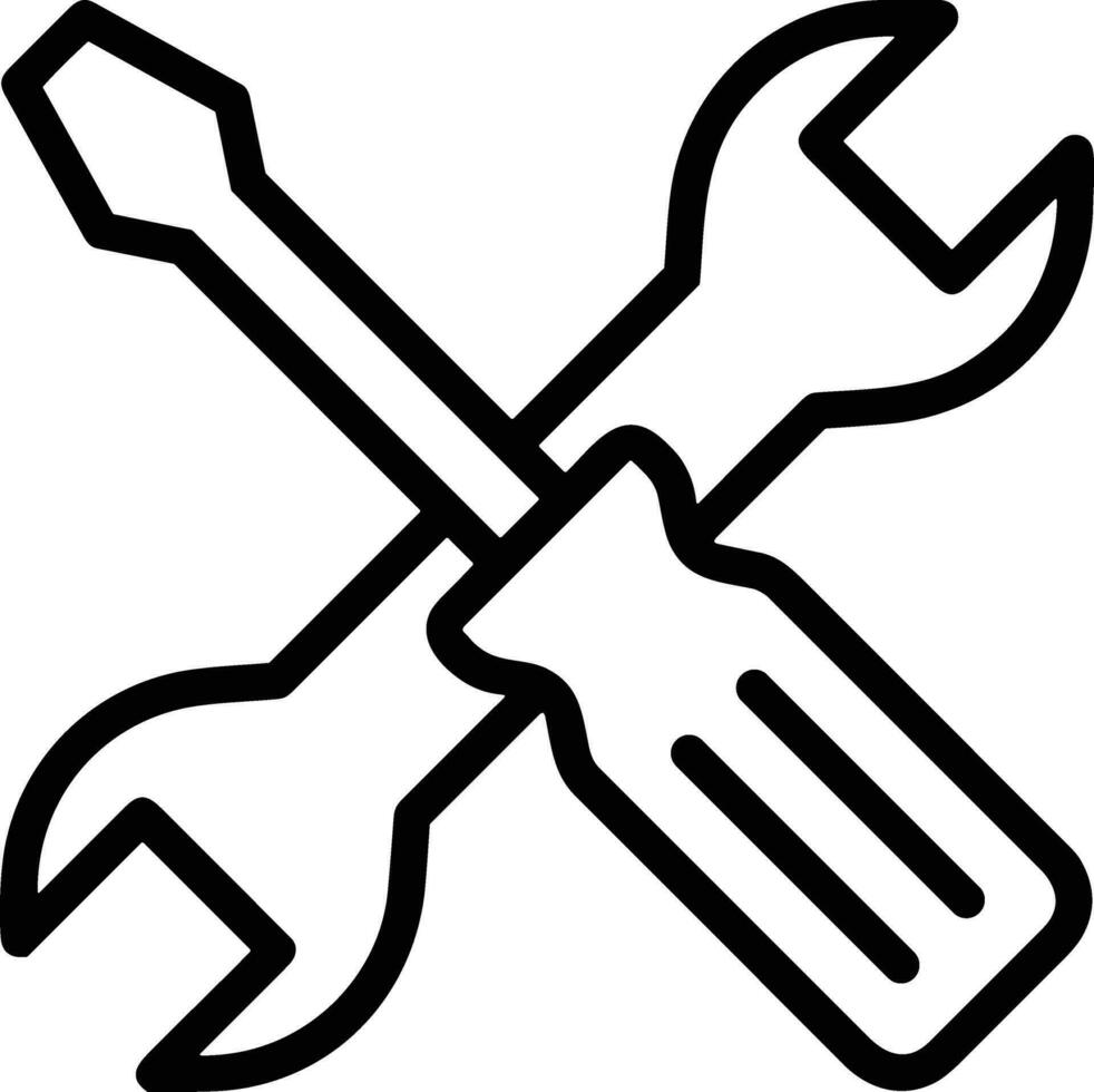 Screwdriver repair icon symbol vector image. Illustration of the fix toolkit design image. EPS 10