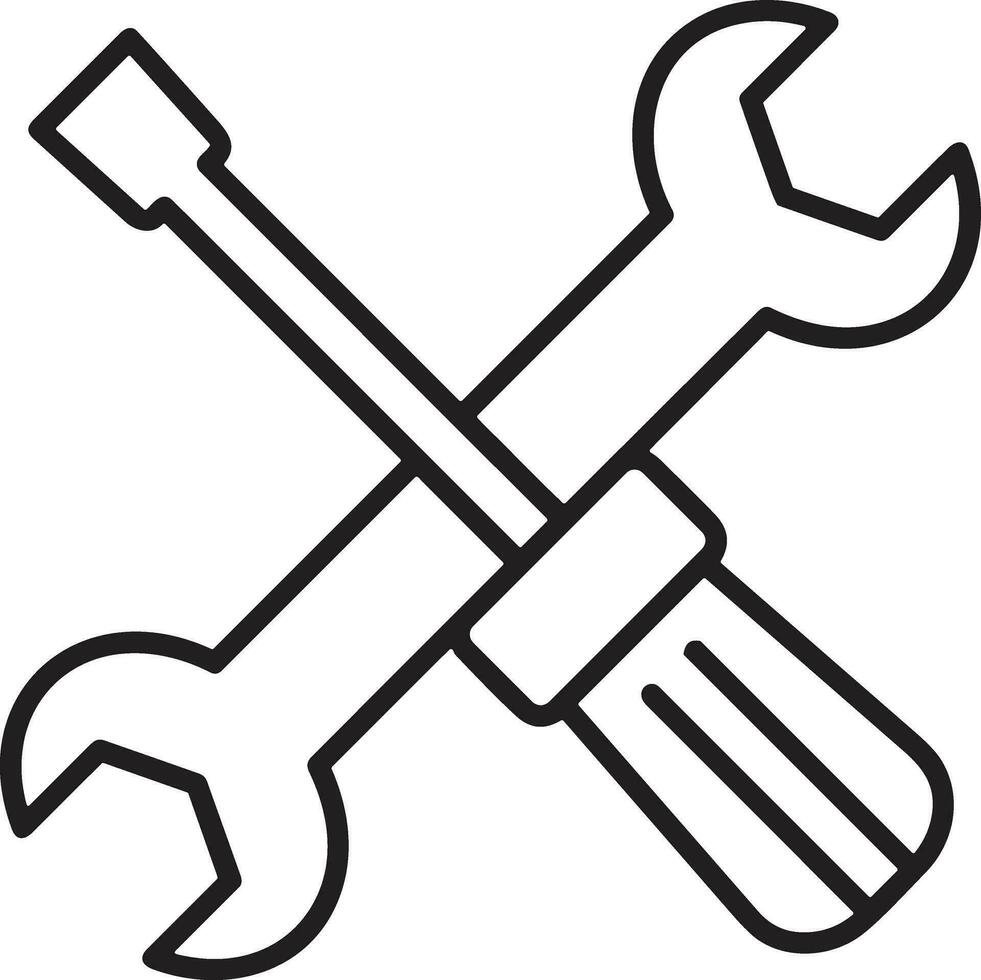 Screwdriver repair icon symbol vector image. Illustration of the fix toolkit design image. EPS 10