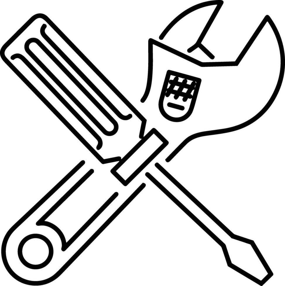 Screwdriver repair icon symbol vector image. Illustration of the fix toolkit design image. EPS 10