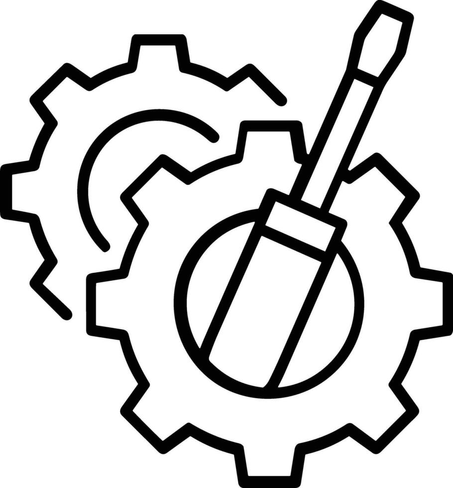 Screwdriver repair icon symbol vector image. Illustration of the fix toolkit design image. EPS 10