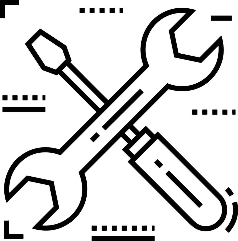 Screwdriver repair icon symbol vector image. Illustration of the fix toolkit design image. EPS 10