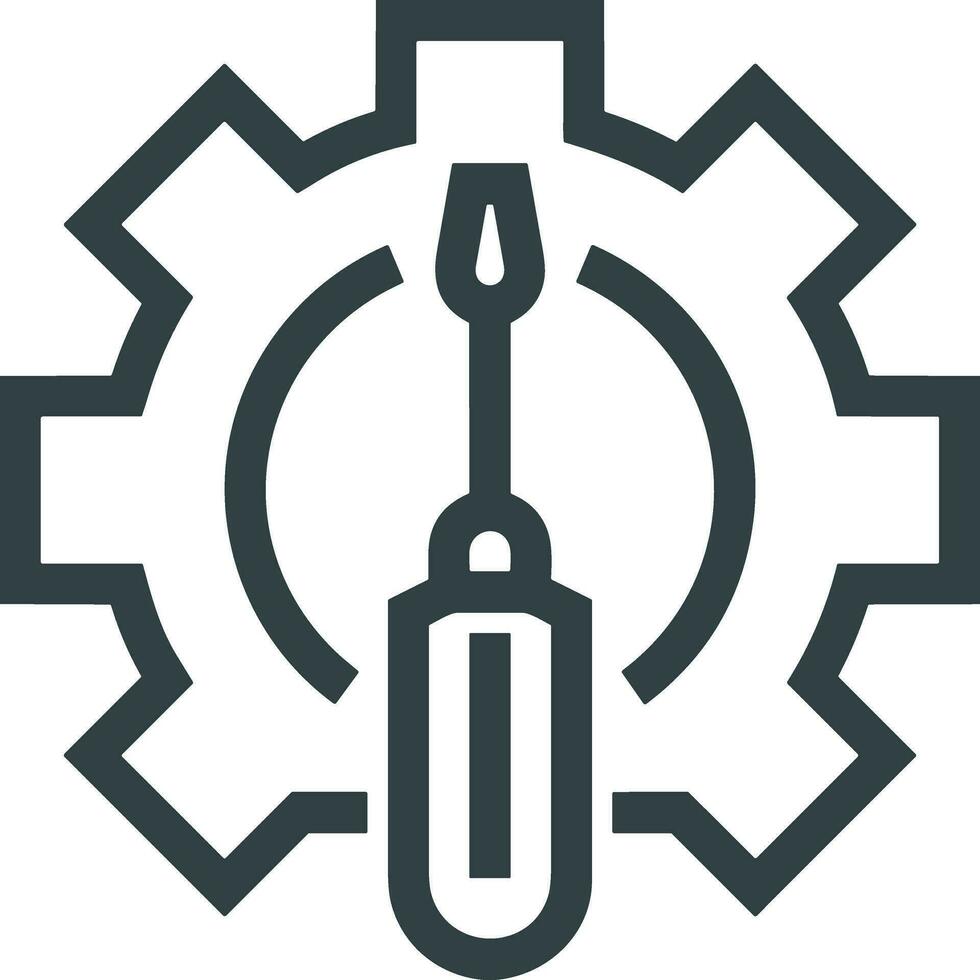 Screwdriver repair icon symbol vector image. Illustration of the fix toolkit design image. EPS 10