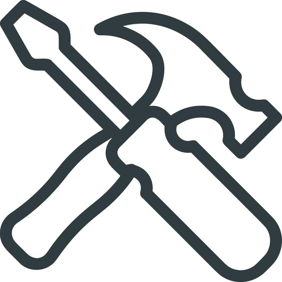 Screwdriver repair icon symbol vector image. Illustration of the fix toolkit design image. EPS 10