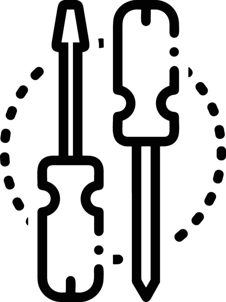 Screwdriver repair icon symbol vector image. Illustration of the fix toolkit design image. EPS 10