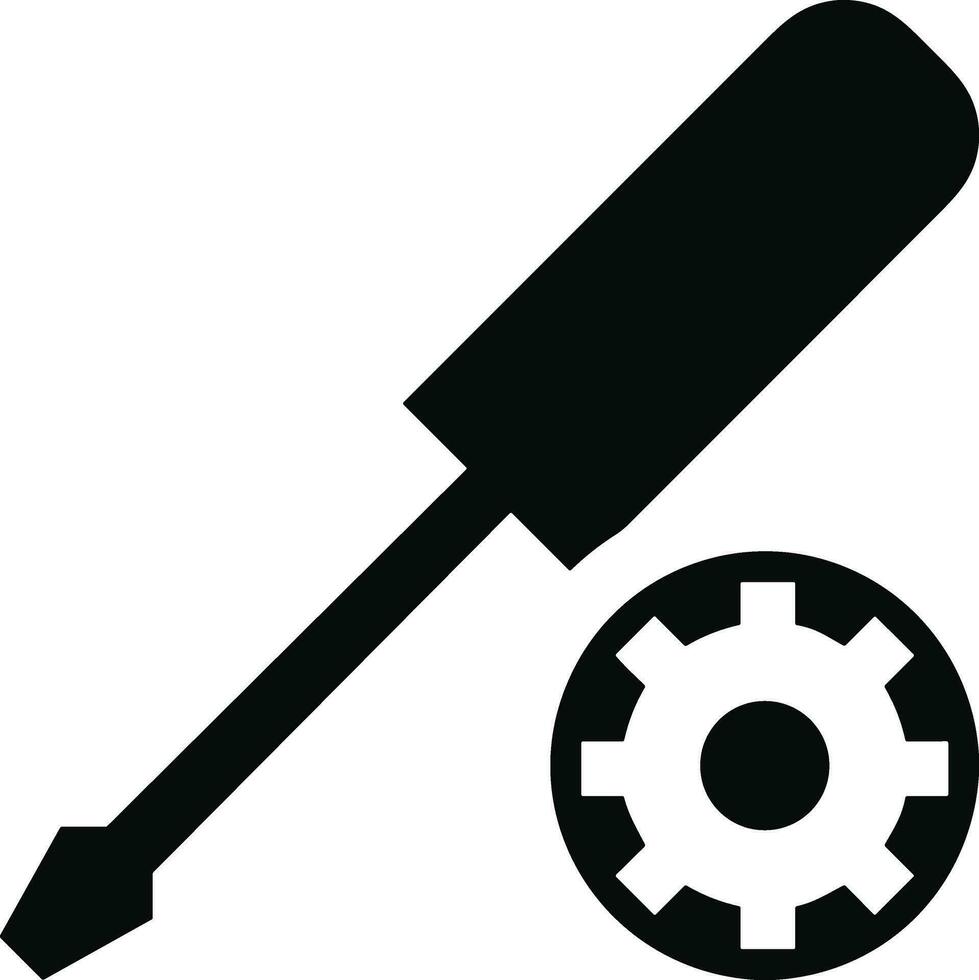 Screwdriver repair icon symbol vector image. Illustration of the fix toolkit design image. EPS 10