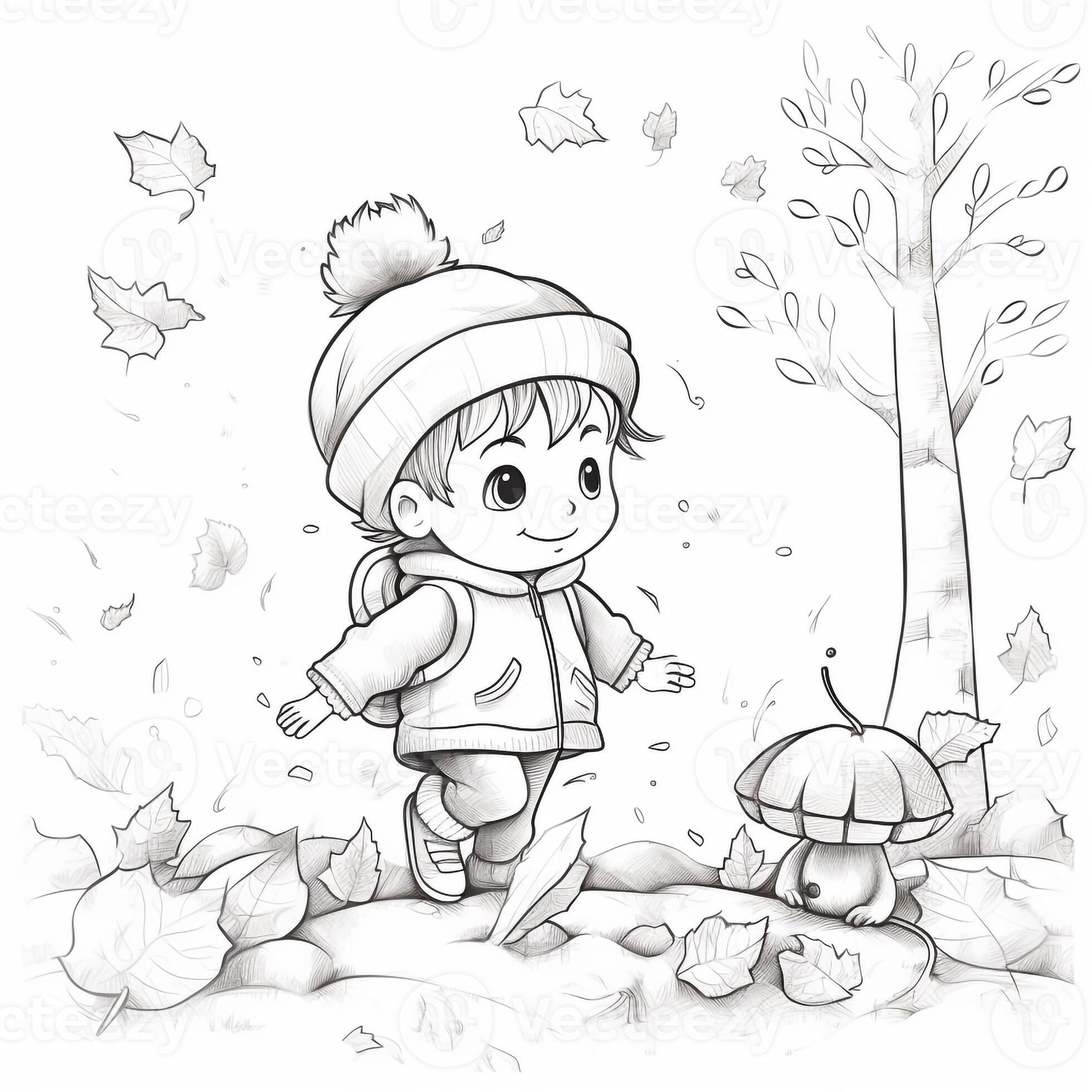 Fall Coloring Pages 26600807 Stock Photo at Vecteezy
