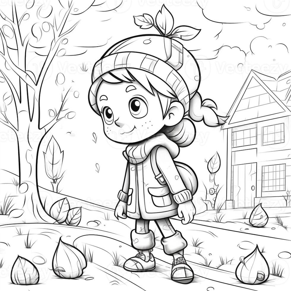 Fall Coloring Pages 26600861 Stock Photo at Vecteezy