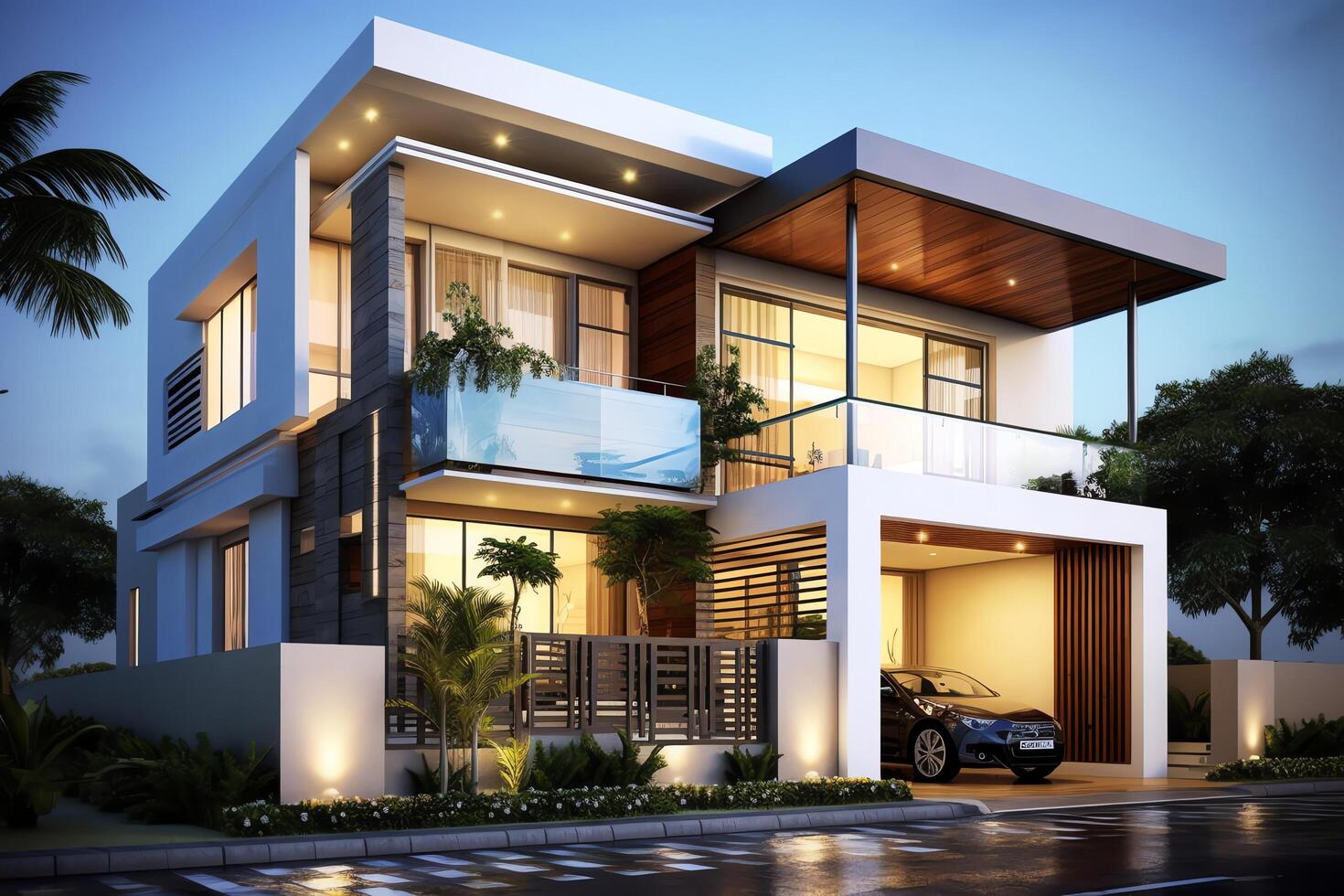 Beautiful Modern House Exterior With Carport Modern Residential beautiful-modern-house-exterior-with-carport-modern-residential