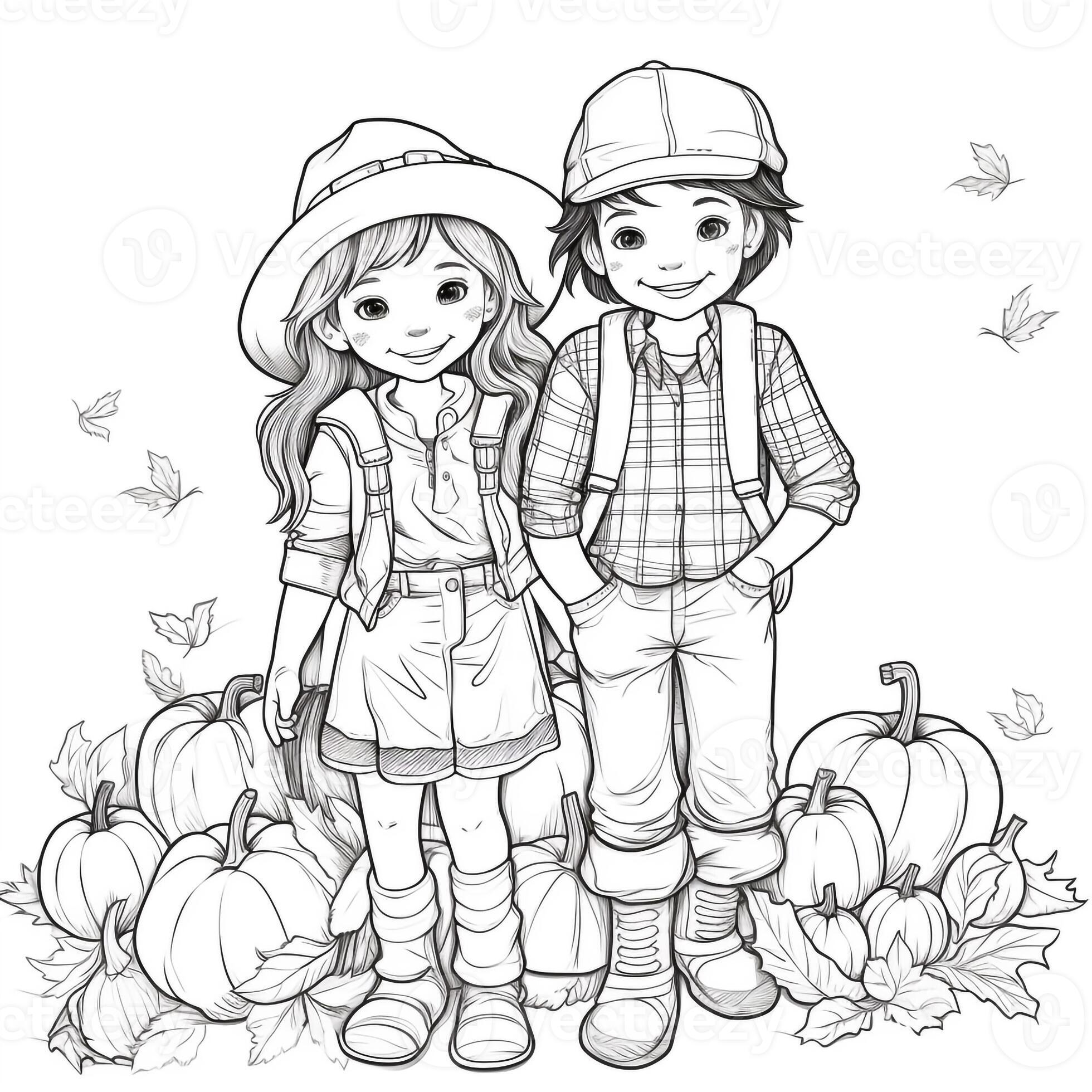 Fall Coloring Pages 26601011 Stock Photo at Vecteezy
