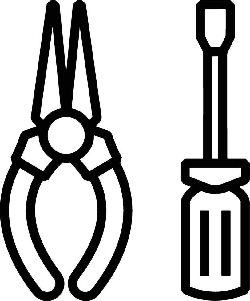 Screwdriver repair icon symbol vector image. Illustration of the fix toolkit design image. EPS 10