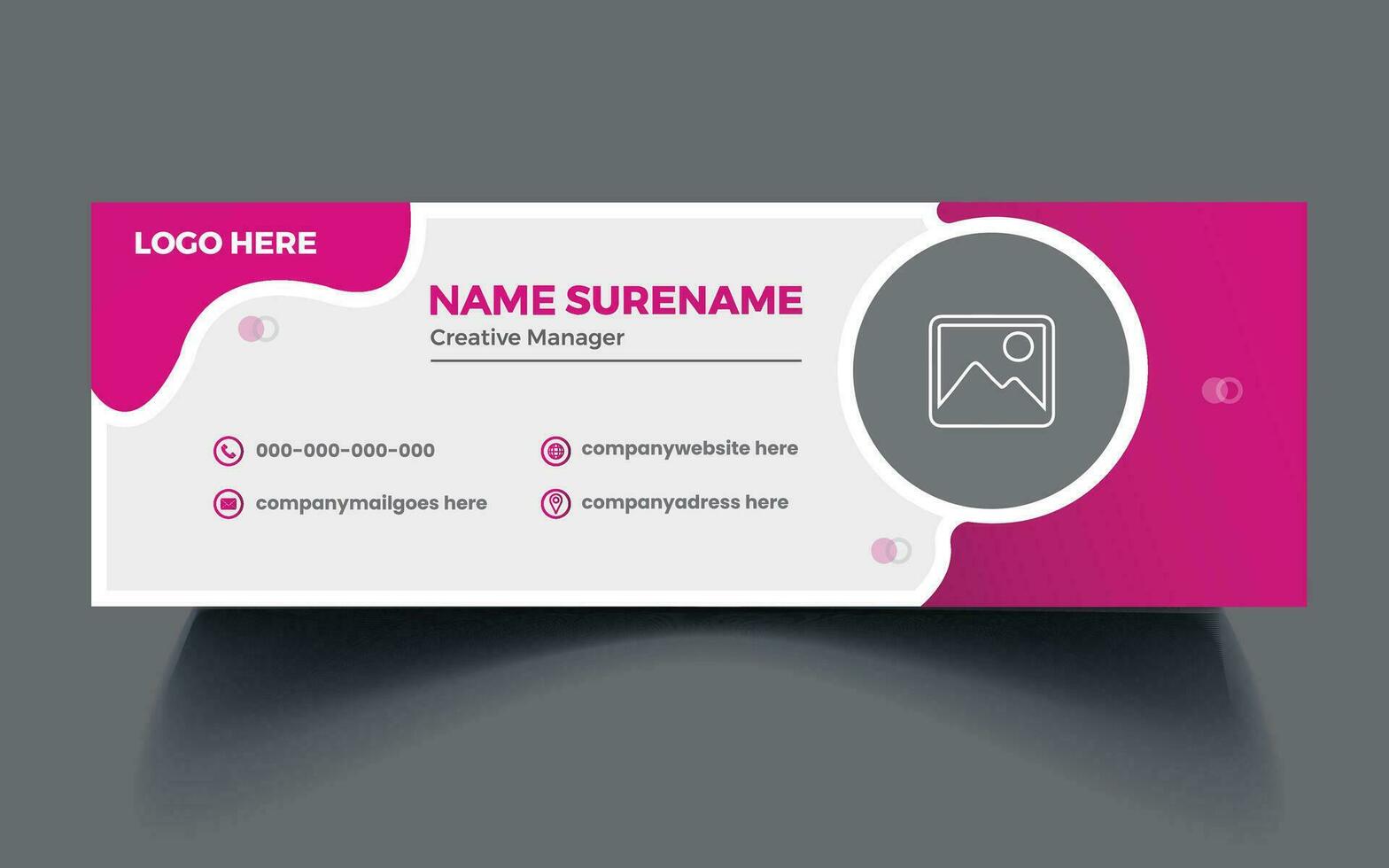 Email Signature or company footer design. Email signature template design Free Vector